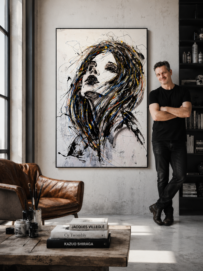 ole hedeager, drip painting artist, denmark