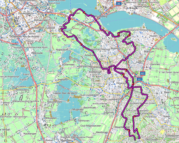 Trainingsrondje 84,4 km Trainingsrondje 84,4 km