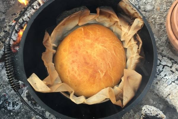 How to make dutch oven bread when camping