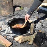 dutch oven in a campfire