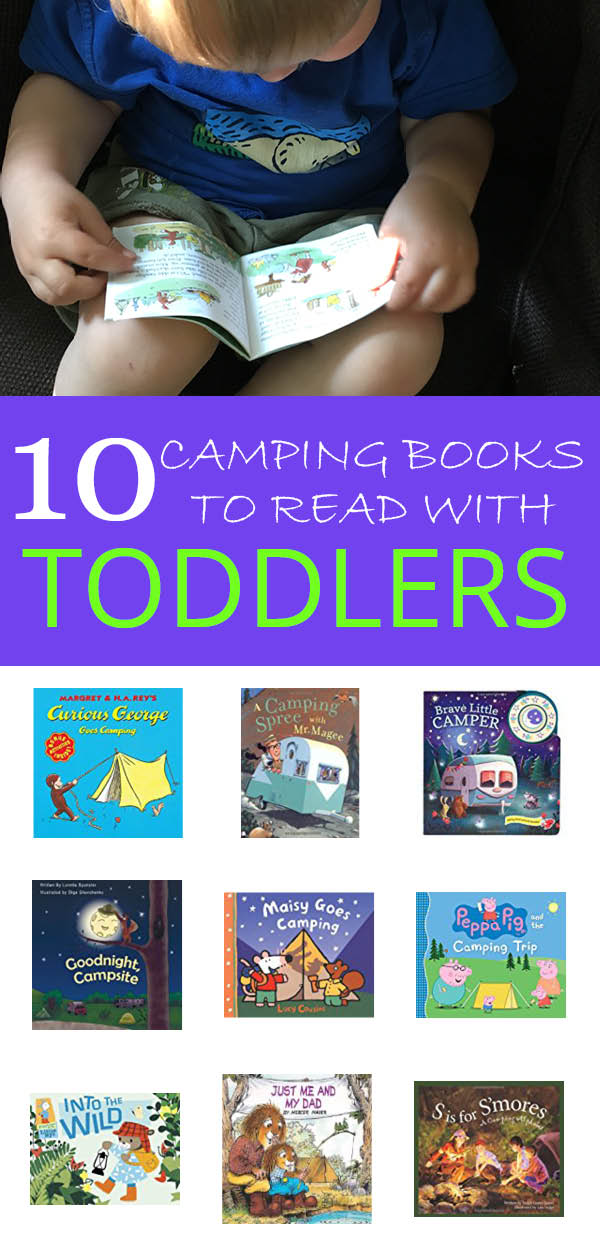 many different books to read with your toddler before a camping trip