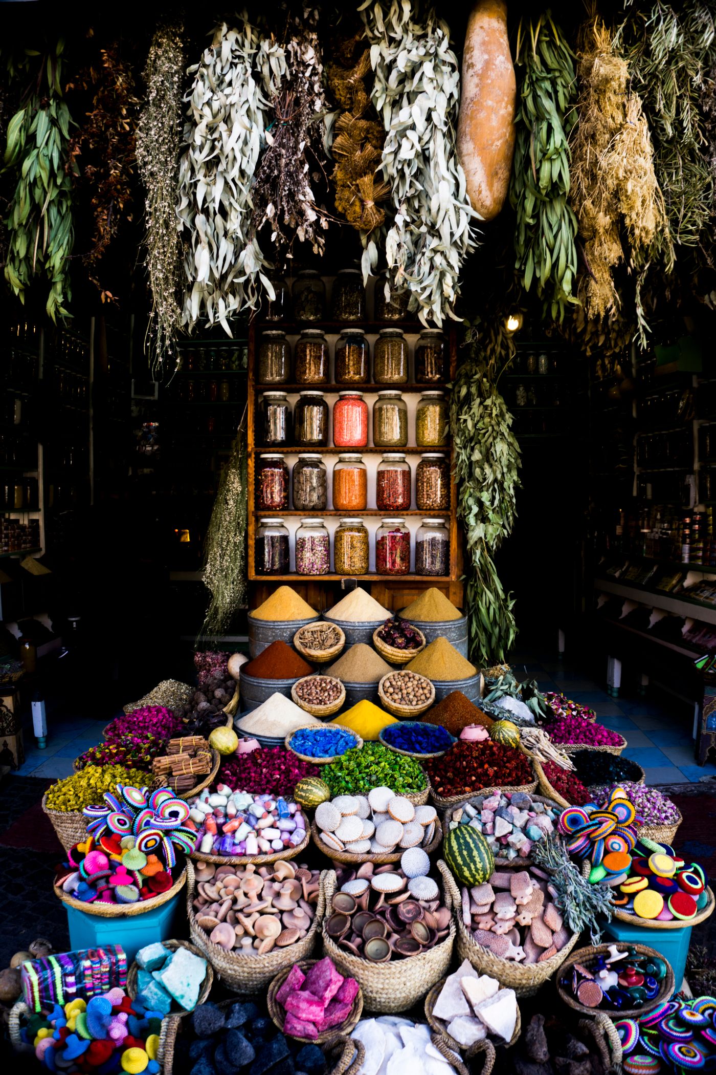 Spices stand in the Medinat in Marrakech