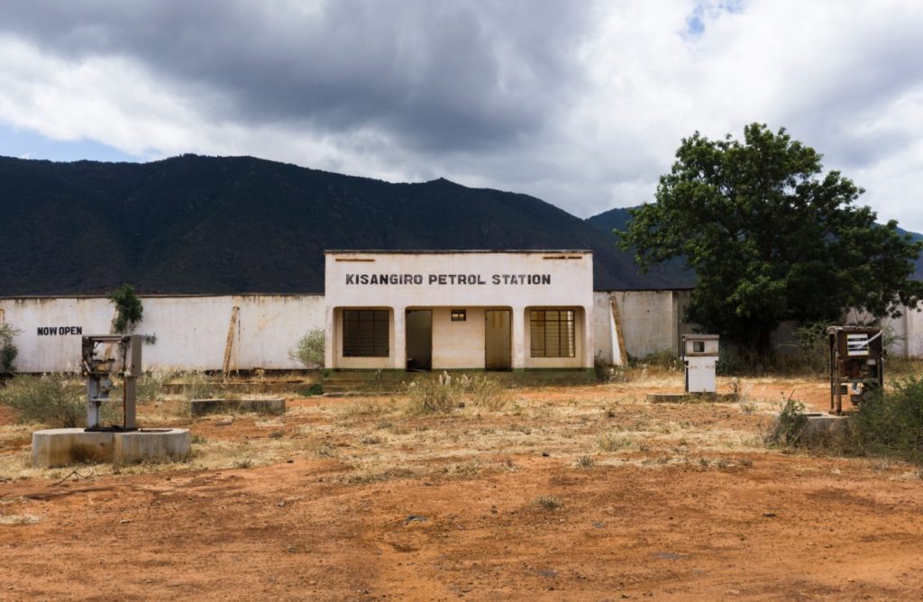 Deserted pertol station in the middle of nowhere