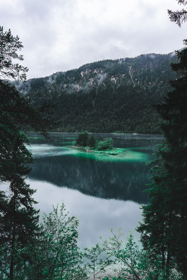 One Second - Eibsee lake - shades of blue on a cloudy day