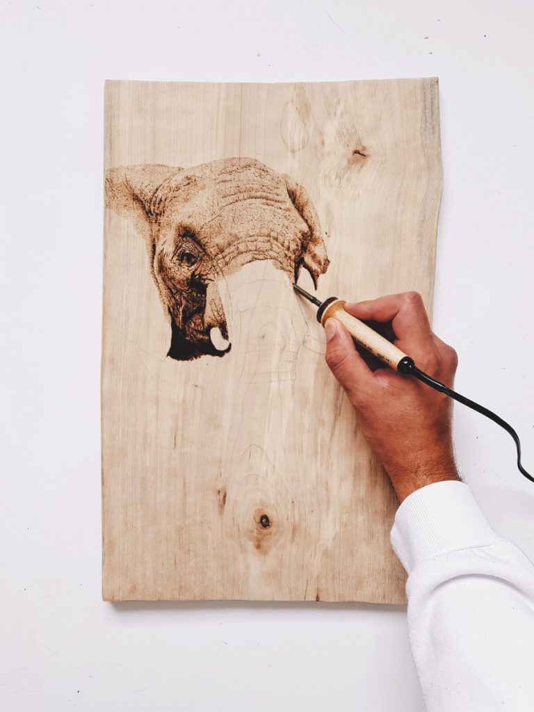 Elephant - Jack Visser Pyrography - Christmas gifts ideas