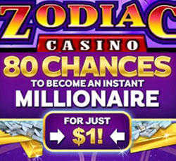 Zodiac Casino 80 free spins