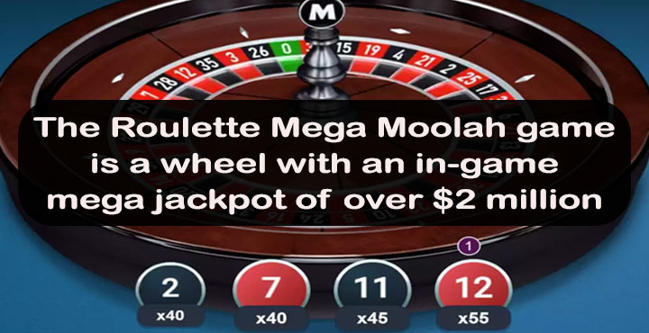 Win millions of dollars on the Roulette Mega Moolah bonus wheel