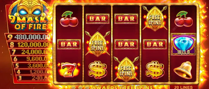 9 Masks Of Fire pokie jackpot game