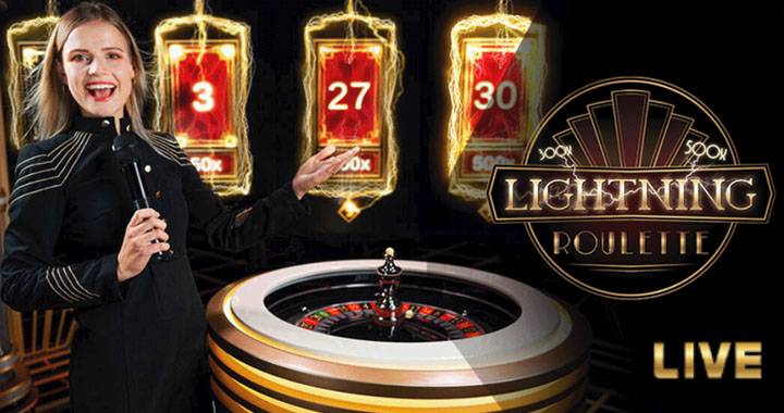 Lightning Roulette studio with live dealer and electrifying lucky numbers