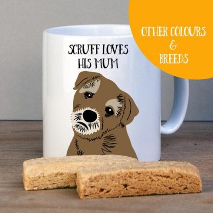 This gorgeous Personalised Border Terrier Gift Mug is the perfect gift for a doggy parent or loved one. This 10oz durham style porcelain mug is 91mm in height and 80mm in diameter. Handwashing is recommended.