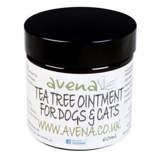 This Dog And Cat Natural Tea Tree Ointment is specially blended for pets containing tea tree essential oil for use on a wide range of problems such as minor cuts, grazes, scratches, bites, stings, peeling skin, itching and to deter insects.  This is also a great product to have around ‘just in case’! The tea tree plant has been used for thousands of years and much has been written about its wonderful soothing and disinfecting properties whilst also having anti-fungal and anti-bacterial products, and a natural insect repellent. *This product can be used on cats but please note it does contain natural tea tree essential oil and some research shows that long term, daily use of tea tree products can in some cases be harmful (to cats only).  It’s suggested to use on cats for no longer than two weeks at a time.*