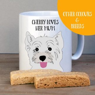 This gorgeous Personalised West Highland Terrier Gift Mug is the perfect gift for a doggy parent or loved one. This 10oz durham style porcelain mug is 91mm in height and 80mm in diameter. Handwashing is recommended.