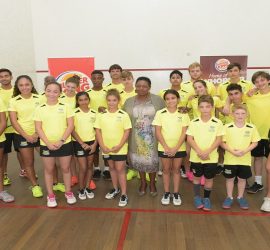 Jamaican Junior Squash Team with Sports Minister Olivia Grange