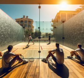 Playing outdoor Squash