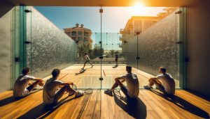 Playing outdoor Squash