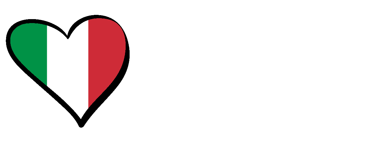 Italiaanse droom logo hart tekst wit rechts