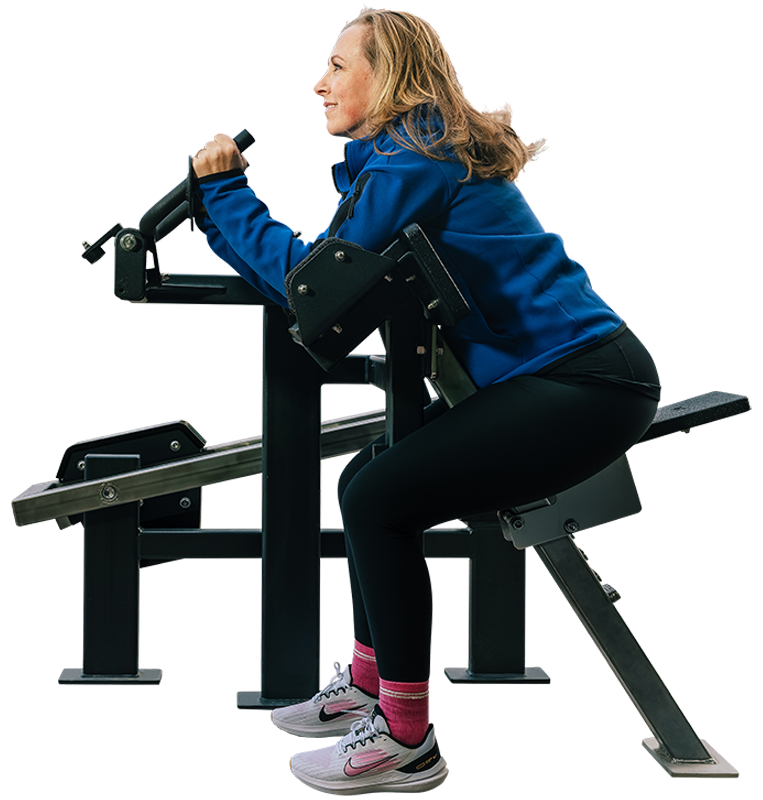 outdoor fitness seated triceps extension