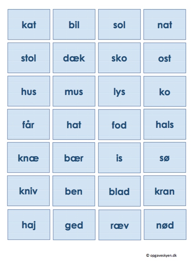 Bogstaver Opgaveskyen.dk