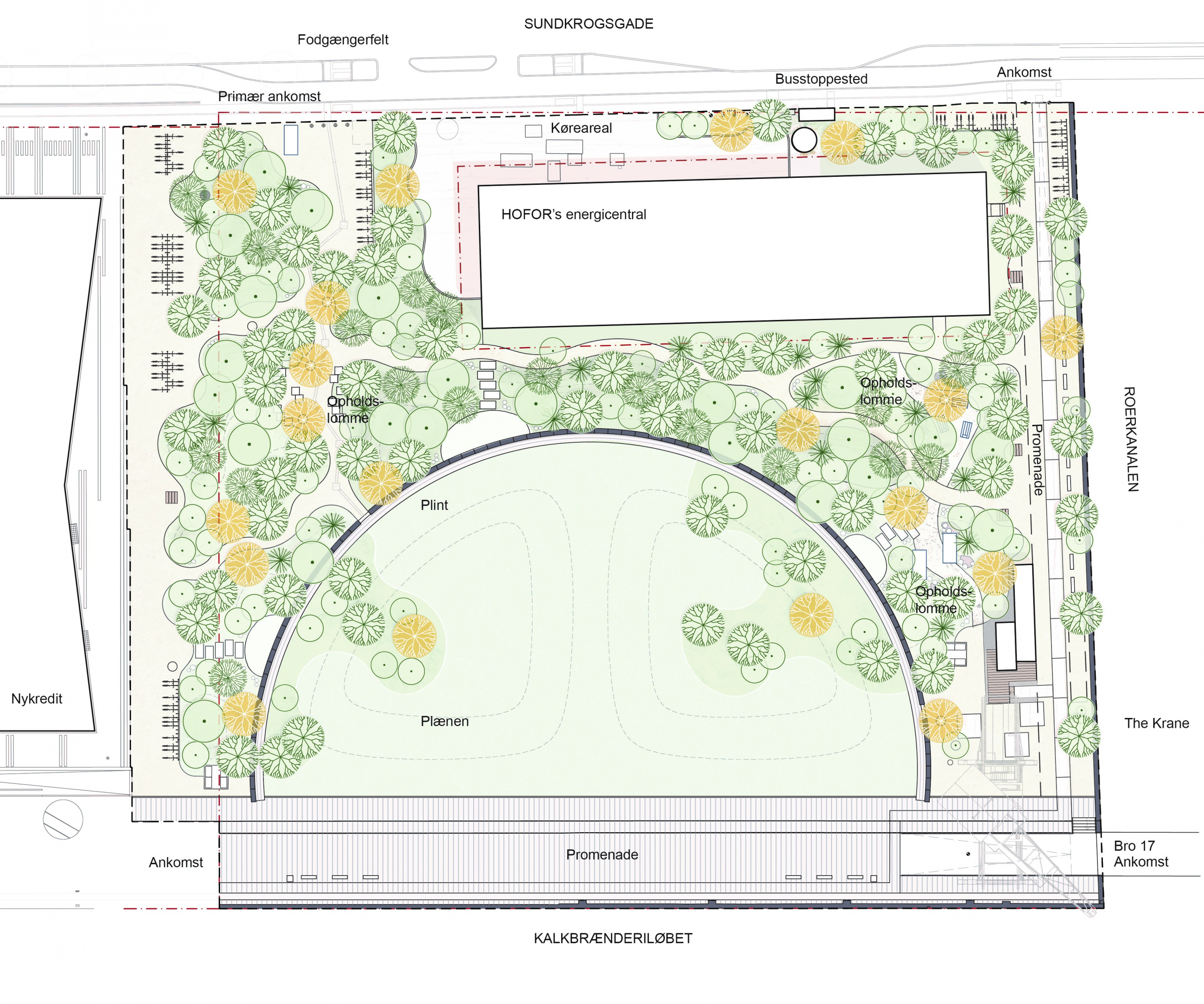 Kranparken - En holm rammet ind af blåt og grønt