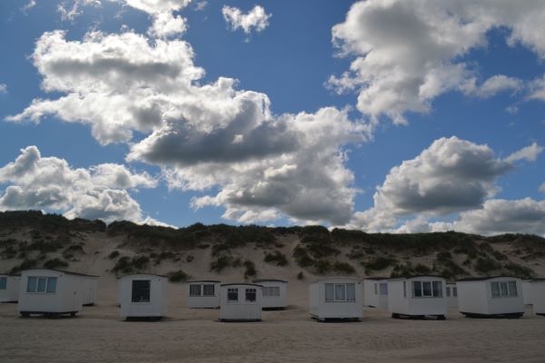 Badehuse på stranden i Løkken