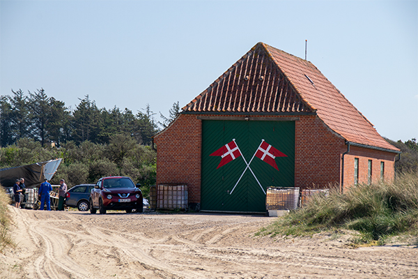 Den gamle redningsstation på Slettestrand.