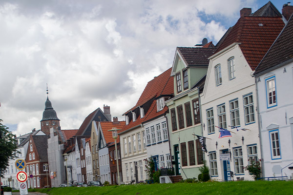Husrækken på Am Hafen er en af de smukkeste i byen.