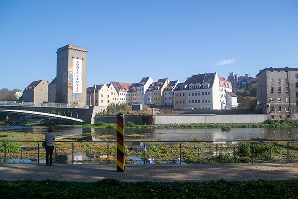 Altstadtbrücke forbinder Görlitz med den polske tvillingeby, Zgorzeleg.