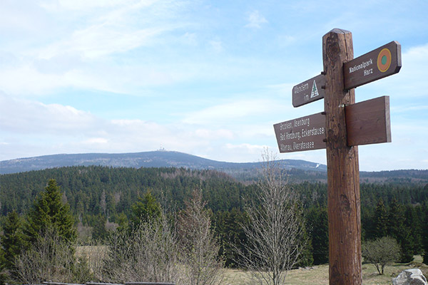 Toppen af poppen. Med sine 1142 meter er Brocken det højeste punkt i Harzen.