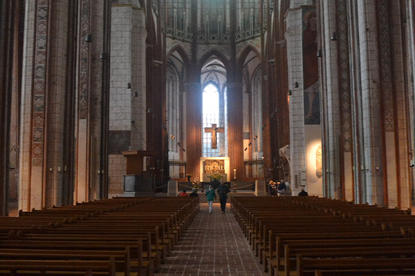 Der er flere flotte gotiske kirker i Lübeck. Blandt andet den smukke Marienkirche.