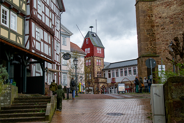 Kirchplatz er omdrejningspunktet i den gamle bydel.