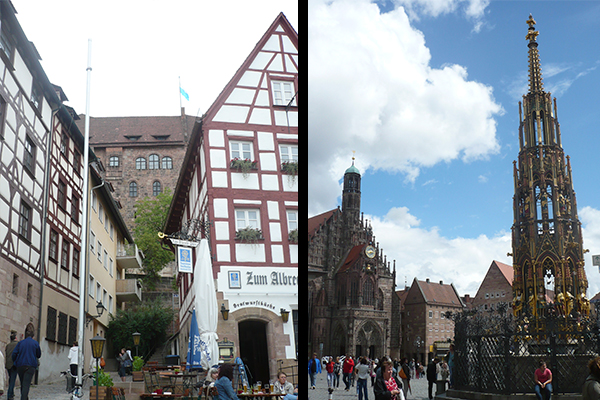 Stemningsbilleder fra byen. Til højre er det den smukke Frauenkirche.