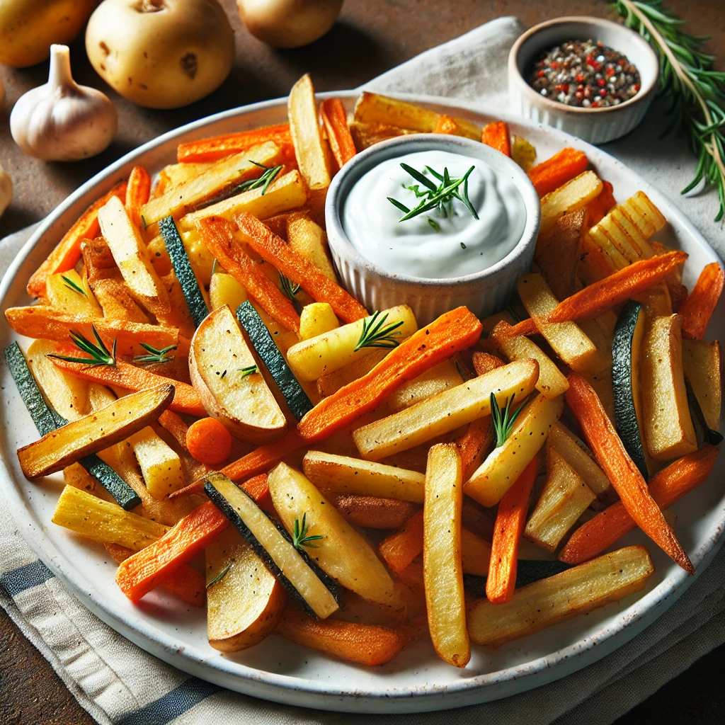 🥕 Sundere pommes frites – Ovnbagte kartofler med grøntsager