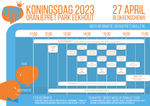 Oranjepret Park Eekhout Zwolle 2023 - Blokkenschema - A3
