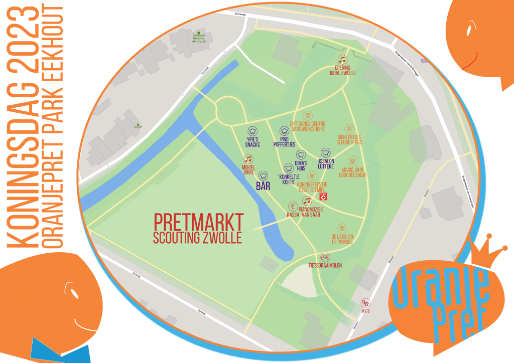 Oranjepret Park Eekhout Zwolle 2023 - Plattegrond