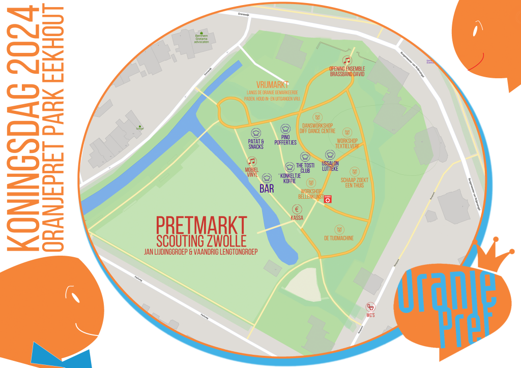 Plattegrond Oranjepret 2024 (Park Eekhout, Zwolle)