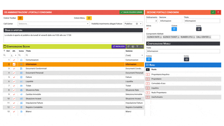 Portale web personalizzato per ruolo condomino