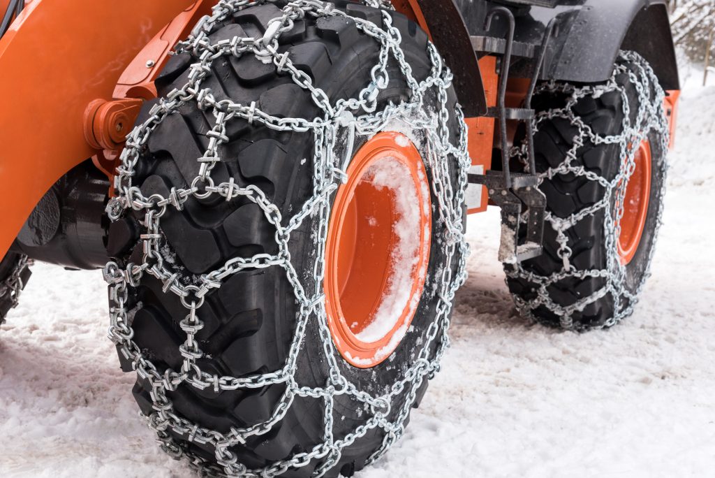 Snökedjor på hjullastardäck