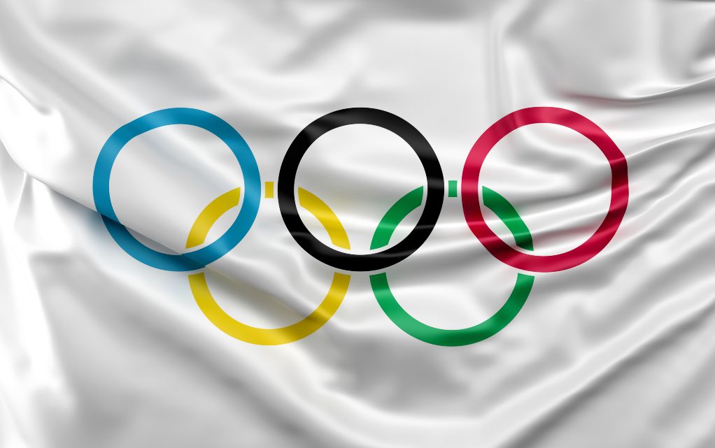 Flagga med OS-ringarna