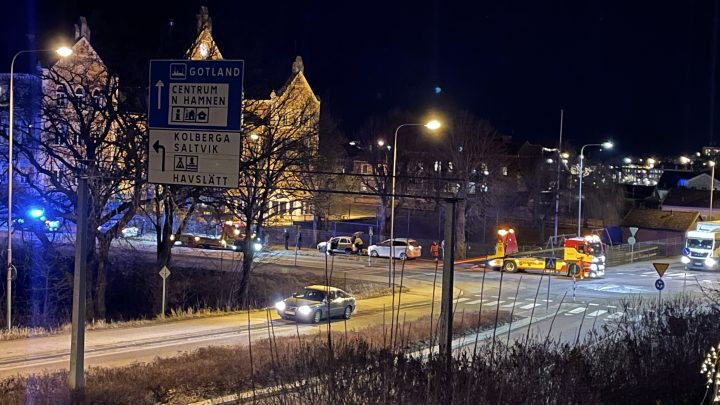 Bild på en trafikolycka i Oskarshamn