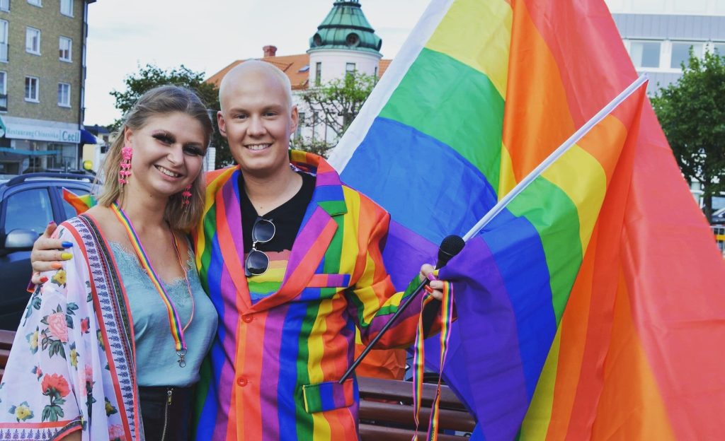 Linn Engelholm och Simon Nord på Oskarshamn Pride