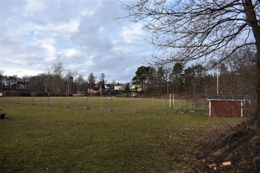 Fotbollsplanen Kristineäng i Oskarshamn, där en ny förskola ska byggas