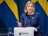 Statsminister Magdalena Andersson (S) på regeringskansliets pressträff