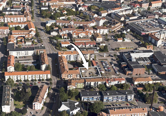 Flygfoto över Bocken 5 i Oskarshamn