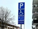 P-skylt för handikapparkering med 3 timmar