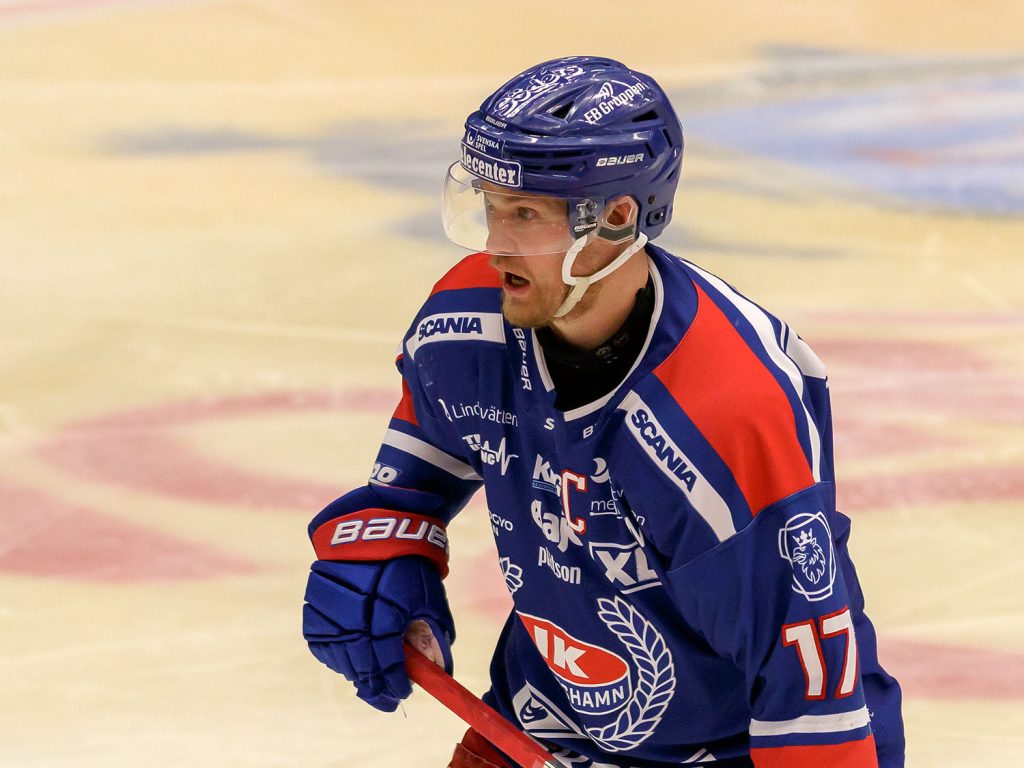 Jonas Engström, IK Oskarshamn, i en kvartsfinal mot Rögle BK