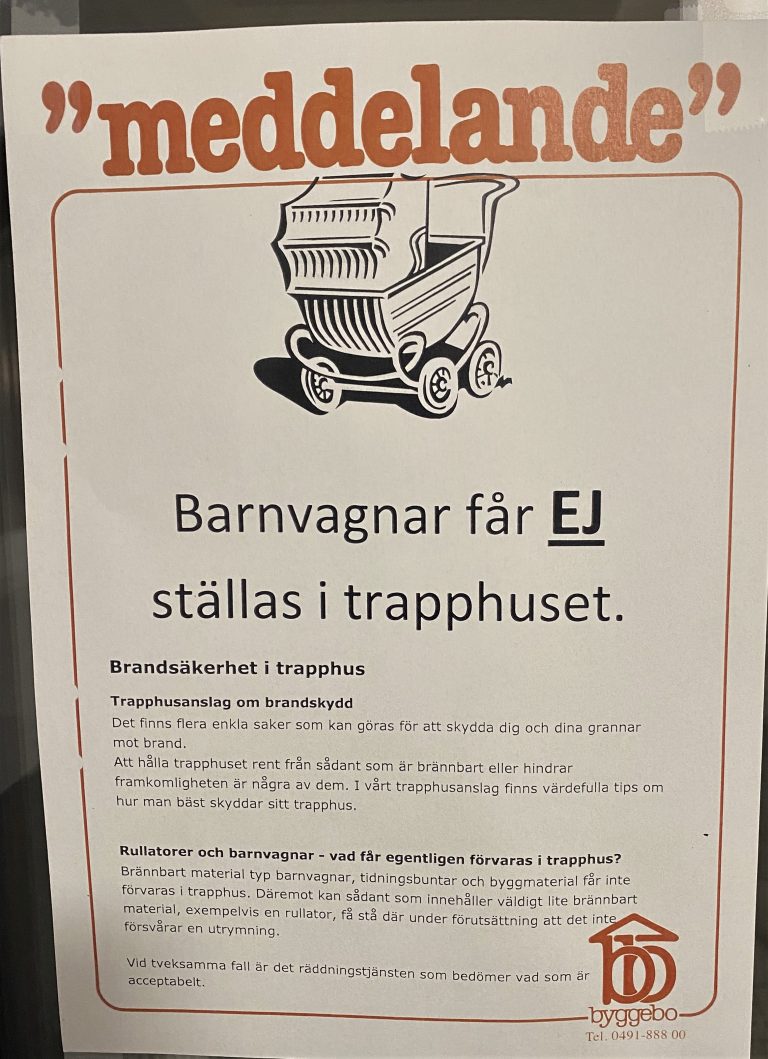 Bild på ett meddelande från en hyresvärd