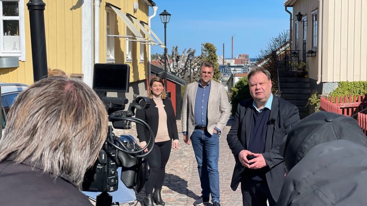 Socialdemokrater på en pressträff i Oskarshamn