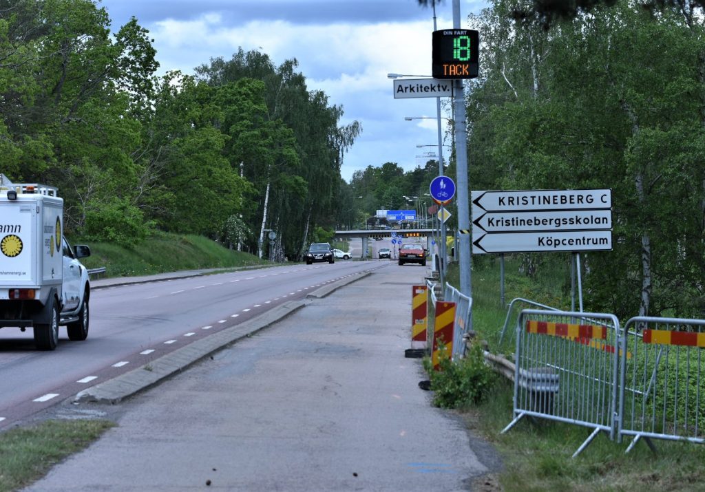 Kommunen mäter hastigheten på Östersjövägen i Oskarshamn