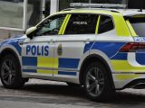 Genrebild, polisbil i Oskarshamn