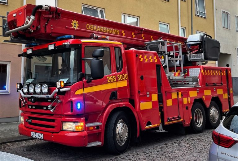 Brandbil i Oskarshamn